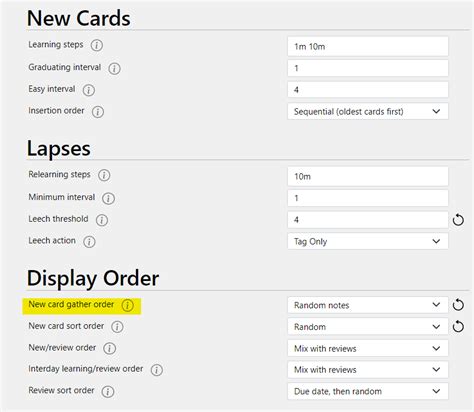 anki new card gather order